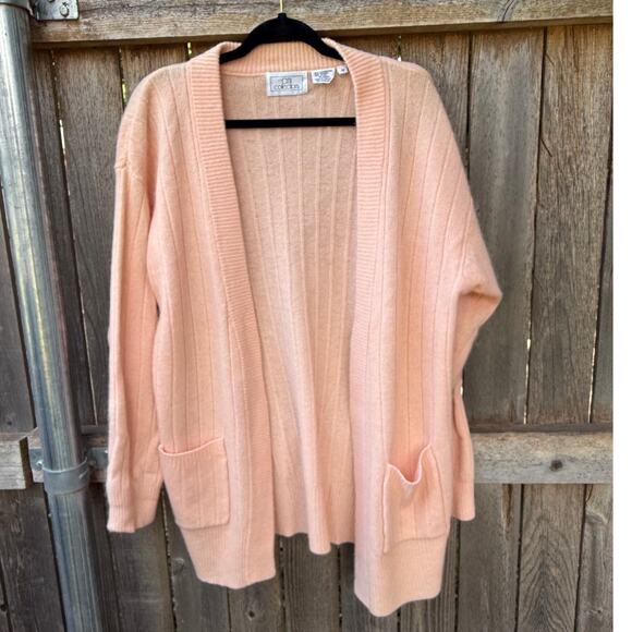 Ami Sweaters - VTG lambswool angora pink soft fluffy cardigan SWEATER medium AMI collections